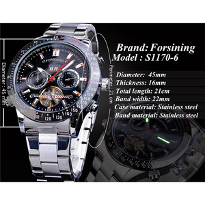 Forsining S1170 Tourbillion Thiết Kế Thép Mens Tự Động Thể Thao Cơ Khí Cổ Tay Đồng Hồ Thương Hiệu Hàng Đầu Thời Trang Nam Đồng Hồ Relogio - Product Image 3
