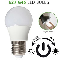Ampoule LED G45 E27 AC220~240V, variateur de lumière par thyristor, télécommande, abat-jour en plastique blanc, indice de rendu des couleurs Ra80, économie d'énergie