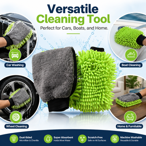 Gant de lavage de voiture professionnel 2-en-1 en microfibre chenille <span class=keywords><strong>double</strong></span> face, 100g, ultra-absorbant et anti-rayures - Product Image 2