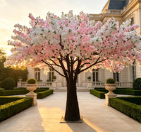 Arbres artificiels de cerisier personnalisés pour la décoration de mariage en intérieur et en extérieur, type herbe et fleurs en plastique