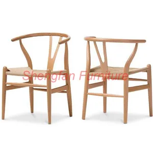 Cadeira empilhável Hans Wegner Wishbone para eventos de casamento, cadeira de jantar de madeira maciça por atacado de fábrica