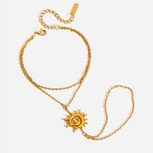 Collar de acero inoxidable de doble capa con diseño de espiral solar, colgante de moda unisex, joyería - Product Image 1