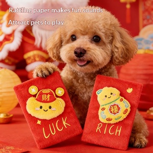 Giocattolo Interattivo Sonoro <span class=keywords><strong>per</strong></span> Cani e Gatti a Forma di Lingotto d'Oro con Busta Rossa e Nascondiglio <span class=keywords><strong>per</strong></span> Cibo, <span class=keywords><strong>per</strong></span> Alleviare la Noia - Product Image 1