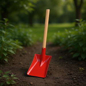 Pala TURK con mango de madera de 70 cm, color rojo, herramienta de jardín para cavar y trabajar la tierra - Product Image 3