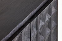 Meubles modernes personnalisés de haute qualité, armoire latérale carrée à quatre portes en chêne pin noir mat