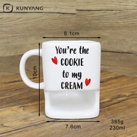 Vente en gros Tasse à biscuits créative Tasse à café en céramique personnalisée avec animal cartoon avec porte-biscuits