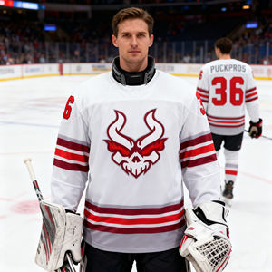 Индивидуальный дизайн, термотрансферная печать, 100% полиэстер, хоккейные джерси для командных игр, бренд PUCKPROS, ткань 220 г, услуги OEM - Product Image 1