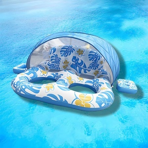 Detachable Shed Lounge Chair PVC <b>Inflatable</b> Adult Buoy <b>Float</b> Sunshade Hammock Swimming Pool Ride Commercial <b>Inflatable</b> Pool - Product Image 3