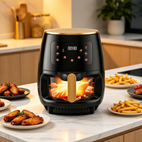 Friteuse à air numérique 4L intelligente sans huile, four électrique avec écran tactile, appareil de cuisine sain et populaire
