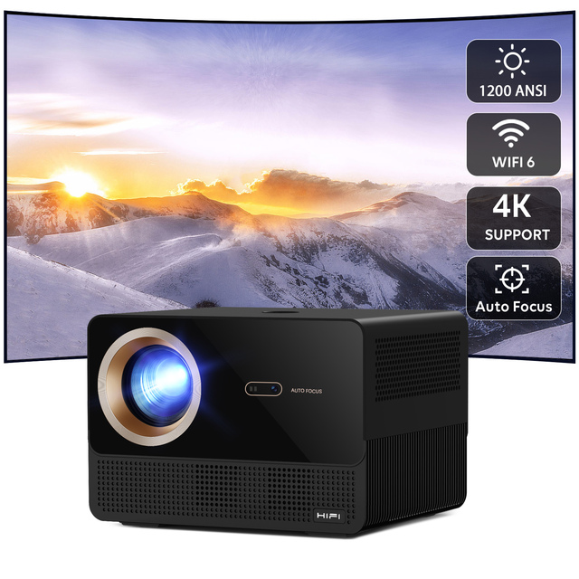 1200 ANSI/Google TV/Voice Control Smart Projector 1080 12000 Lumens WiFi 6 4K Support Outdoor Movie Auto Focus Android 11