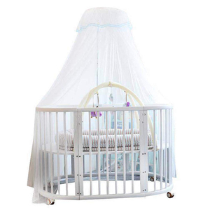 High Quality <strong>Crib</strong> Baby Bed <strong>Round</strong> Canopy Mosquito Netting and Baby Bedding Mosquito Curtain - Product Image 1
