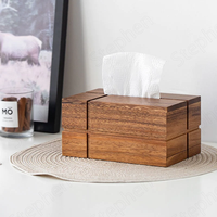 Boîte à mouchoirs en bois de luxe moderne avec distributeur de papier facial pour voiture et bureau