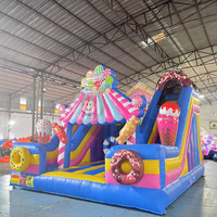 Structure gonflable commerciale combinée château rebondissant et toboggan Candy Bounce House & Slide Combo