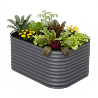 Bac à fleurs surélevé en acier galvanisé de qualité supérieure, écologique, pour l'extérieur, avec taille personnalisable pour les pots et jardinières à domicile