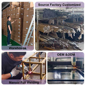 Mịn tùy chỉnh vòng kim loại đám cưới vòm cửa <span class=keywords><strong>Backdrop</strong></span> vuông thép không gỉ gương trong vàng bạc màu - Product Image 5