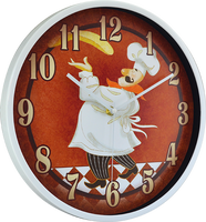 Horloge murale analogique à quartz silencieuse, à affichage à aiguille simple, avec motifs abstraits amusants, design traditionnel et style antique