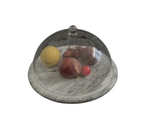 <span class=keywords><strong>Plateau</strong></span> présentoir pain Dessert, céramique marbre noir, plats de présentation de gâteaux et desserts, avec couvercle en verre, tasse support à gâteaux, <span class=keywords><strong>plateau</strong></span> de <span class=keywords><strong>service</strong></span> pour le mariage - Product Image 1