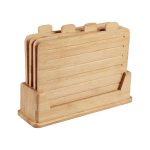 Ensemble de planches à découper en bambou écologiques VietnBamboo, non toxiques, rectangulaires, 3 tailles, avec support, anti-odeur, anti-bactérien, épaisseur 2,0 cm - Product Image 1