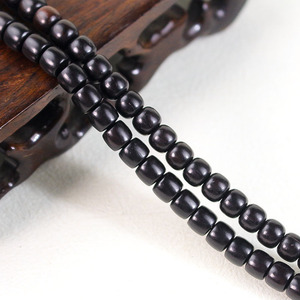 Pulsera de madera de ébano con 108 cuentas en forma de barril de 5x6mm, cuentas de oración budistas de estilo chino para hombres, mujeres y parejas - Product Image 2