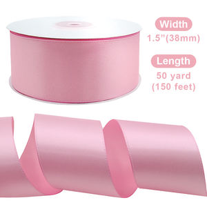 Cinta de Raso Rosa de 38 mm (1.5 Pulgadas) de Gordon Stock, Rollo de Papel de 50 Yardas, Doble Cara, para Regalo - Product Image 1