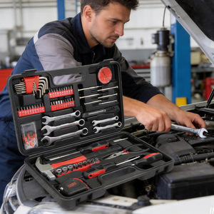 146 Piece Manual Household <b>Tool</b> <b>Set</b> 1/4 In Socket Drive Carbon Steel Hand <b>Tool</b> Kit For Car And Small Appliance Repair - Product Image 2