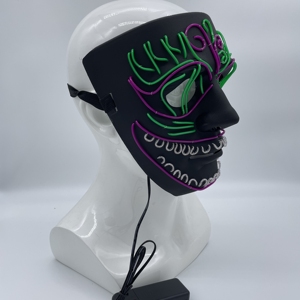 Máscara <span class=keywords><strong>de</strong></span> PVC con Luces LED <span class=keywords><strong>de</strong></span> Neón para Halloween, Terrorífica, para Fiestas <span class=keywords><strong>de</strong></span> <span class=keywords><strong>la</strong></span> <span class=keywords><strong>Purga</strong></span>, Disfraces <span class=keywords><strong>de</strong></span> Cosplay - Product Image 5