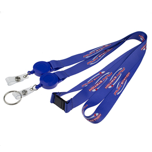 Custom Design Polyester Lanyard Strap Promotional Phone Card/Id Badge/Key Holder Custom Logo Embossing Hook Included Washable