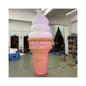 巨型充气冰淇淋甜点模型，带led灯，用于冰淇淋销售广告