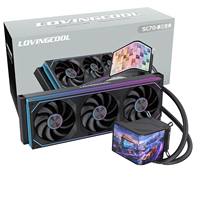 LOVINGCOOL Refroidisseur de processeur liquide à projection laser holographique vidéo 360 mm, effet 3D à l'œil nu, écran incurvé, boîtier PC 6,67 pouces