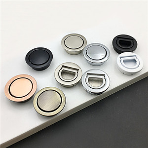 Concealed Cabinet Handles Round Zinc Alloy Minimalist Design For Kitchen Drawer <b>Door</b> Built In Easy Installation - Product Image 3
