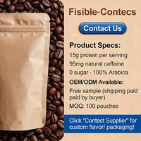 Café de Proteína Vegano OEM de Alta Calidad en Polvo 227g/bolsa 10-19g de Proteína Sin Gluten Instantáneo Sin Azúcar Sabor Menta Vainilla para Adultos