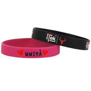 Pulseras de Silicona Impresas Rojas 200C, Impresión por Tampografía, Resistentes al Agua, Pulseras Promocionales, Regalos Novedosos Hechos en Italia - Product Image 1