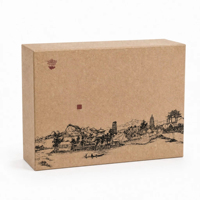 Boîte cadeau rigide en papier kraft haut de gamme, écologique, personnalisable avec logo, forme ovale, impression offset quadricolore