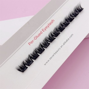 Nuevas pestañas postizas impermeables de larga duración, Invisible banda transparente, prensa prepegada en racimo, fábrica de pestañas Diy - Product Image 4