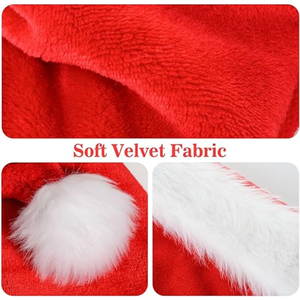 عالية الجودة مخصصة تعبئتها عيد الميلاد بيني القبعات الفتيات المخملية سانتا كلوز قبعة للأطفال الرضع للجنسين السنة الجديدة الطرف التبعي - Product Image 3