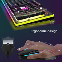 PCTENK XD10R Mini Wireless Gaming Keyboard Mouse Combo Rainbow Backlit 4800 DPI Tahan Air Ergonomis Logam 8 Tombol Pintar untuk