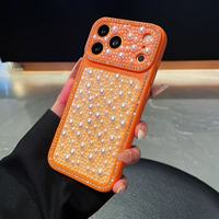 Étui de protection de luxe scintillant avec perles pour iPhone 11 12 13 14 15 16 17 Plus Pro Max