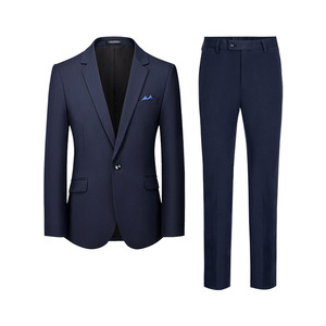Groom Blue Suit Slim Fit Formal Wear Wedding Attire Business Style <b>Work</b> Professional - Product Image 5