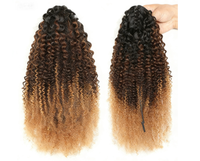 Nouvelle Collection Europe, Amérique & Afrique : Extensions de Cheveux Blondes à Pince, Cheveux Indiens Remy, Queue de Cheval, Marque LIANZHU, Longueur 8-30 pouces, 100g, Installation Facile