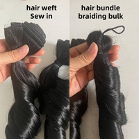 Extensions de cheveux à coudre en trame ondulée French Curl 24 pouces, boucles soyeuses Pony Curl, 3 pièces pour micro-tresses, tissage de cheveux et tressage hybride au crochet en vrac