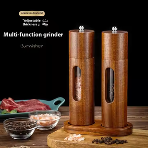 Molinillo de Especias Ecológico de Madera de Acacia, Molinillo de Pimienta de Madera para Acampar al Aire Libre, Barbacoa, Caja para Sal Rosa Frescamente Molido, Comercio Exterior - Product Image 4
