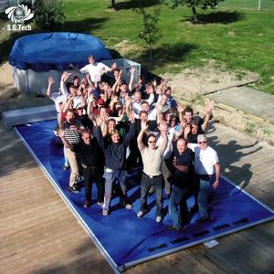 Cubierta Automática de Seguridad <span class=keywords><strong>para</strong></span> Piscina Exterior de PVC/PC, Impermeable, con Kit Completo de Accesorios y Deslizadores Bajo la Riel - Product Image 1