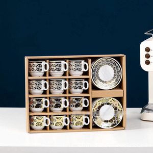Lindo juego de tazas de cerámica de lujo, juego de tazas de café caliente de estilo europeo de 6 piezas para árabe y Etiopía, regalo promocional para mesa de centro - Product Image 4