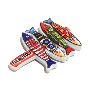 Aimant de réfrigérateur 3D personnalisé, logo, souvenir de <span class=keywords><strong>ville</strong></span>, motif mosaïque, poisson Malaga, imprimé en résine, écologique, durable, aimant puissant - Product Image 3