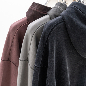 <span class=keywords><strong>Felpa</strong></span> con cappuccio Casual da donna <span class=keywords><strong>oversize</strong></span> Vintage lavato corto <span class=keywords><strong>felpa</strong></span> con cappuccio in cotone 100% in bianco - Product Image 3