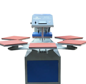 2 Head <strong>6</strong> <strong>Station</strong> Pneumatic Automatic Heat Press <strong>Machine</strong> Carousel Design For Plate Sublimation T-Shirt <strong>Printing</strong> - Product Image 4
