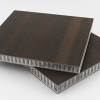 Panel Sarang Lebah Aluminium Ramah Lingkungan Tahan Api dan Tahan Kelembapan Warna Cokelat Tua Khusus untuk Pelapis Interior