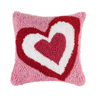 Housse de coussin décorative à broderie rayée de Noël à trois cœurs, 100% polyester, pour la maison, l'hôpital, cadeau pour petite amie