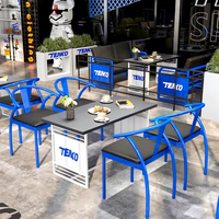 Ensemble table et chaises en fer forgé de style industriel, résistant à la corrosion, pour les salons de thé, restaurants, bars, terrasses de barbecue, cafés
