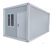 Maison conteneur démontable de 20 pieds, unité de logement modulaire préfabriquée avec panneaux sandwich et structure en acier pour bureau de chantier